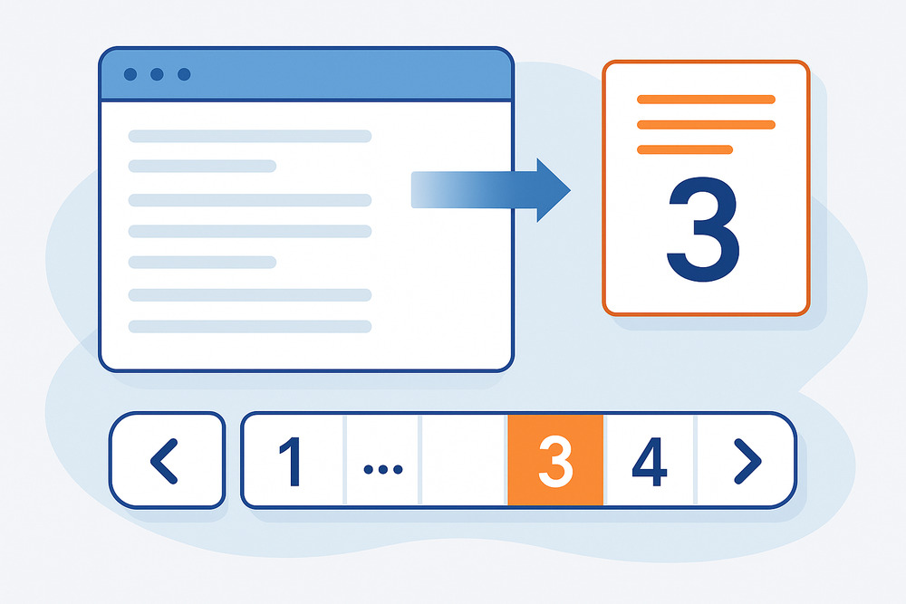 A visually clear, developer-friendly image that reflects the concept of paginated data in a PHP/MySQL environment.
